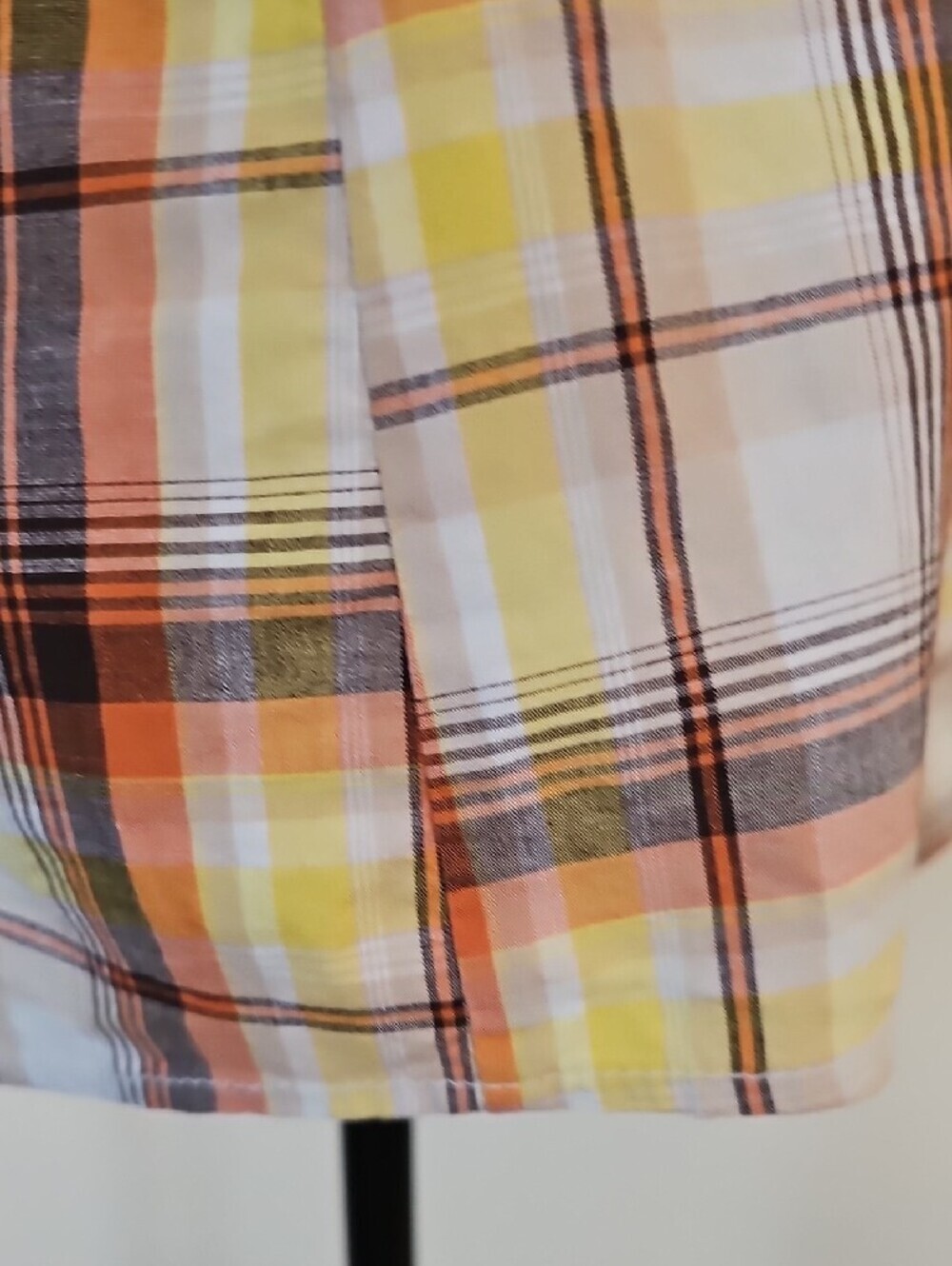 JAK Plaid Button-Front Shirt Dress in Yellow and Brown Made In USA Size Small - Picture 8 of 11